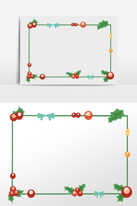 手绘圣诞果装饰边框