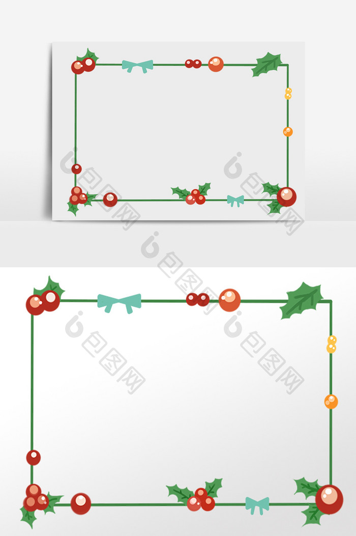 手绘圣诞果装饰边框