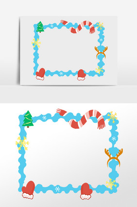 手绘圣诞绿色边框