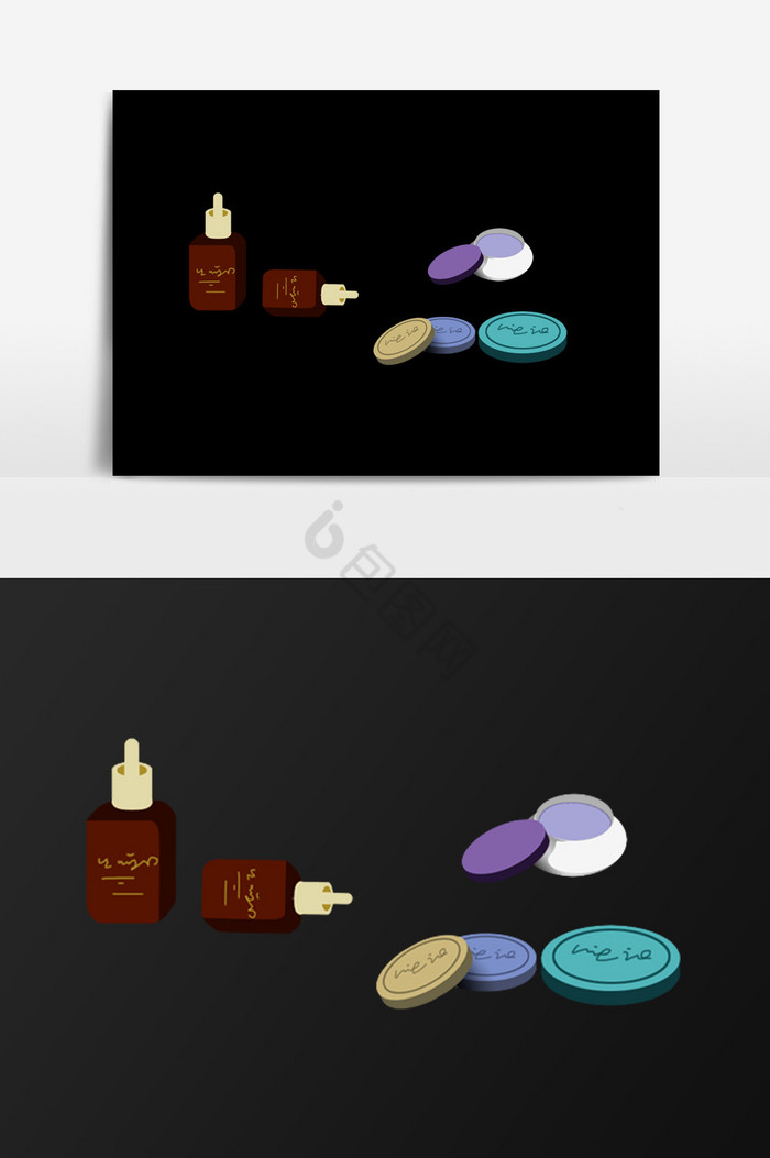 女士的化妆品插画