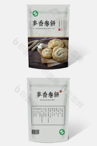 麦香卷饼零食袋包装图片