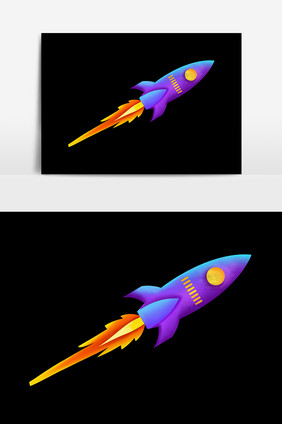 卡通火箭发射设计元素
