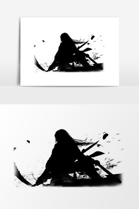 武侠黑白剪影