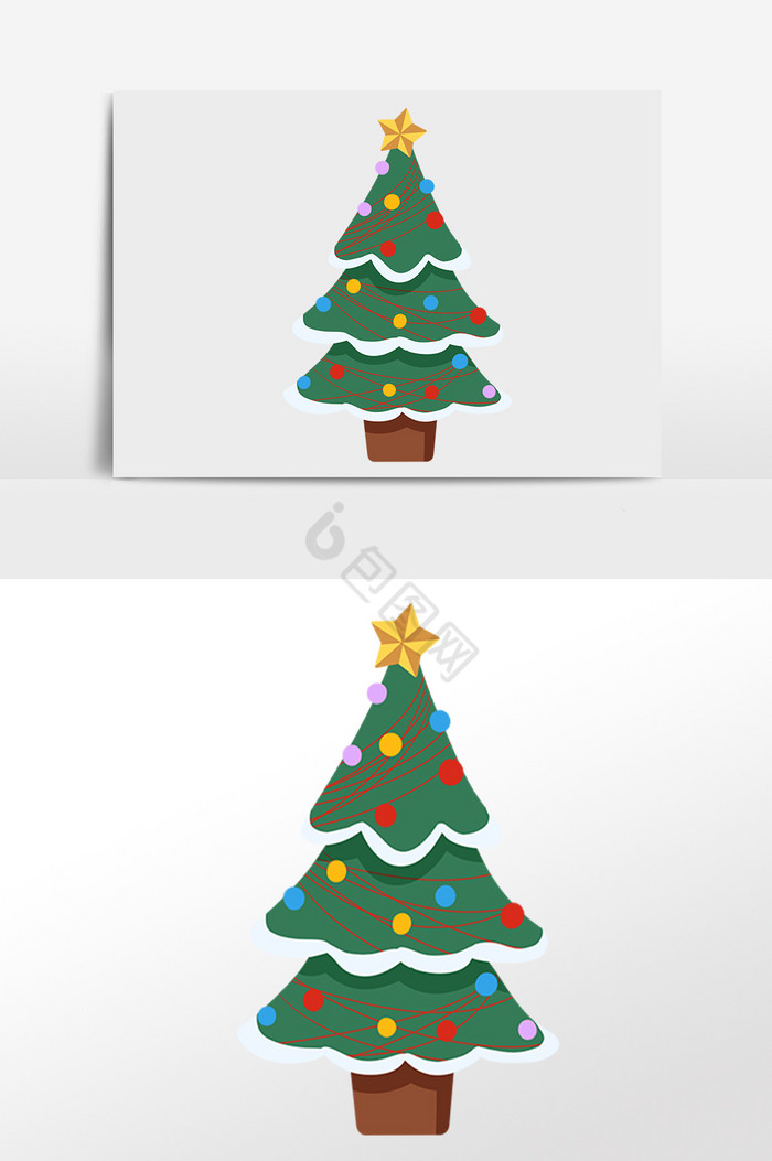 圣诞树彩色灯饰图片