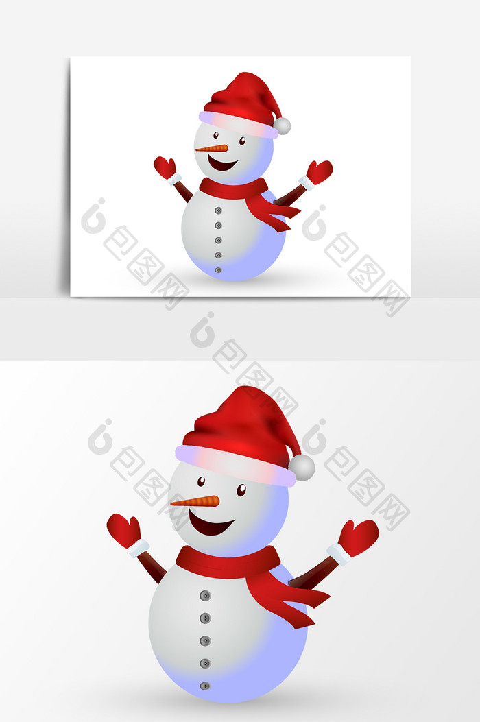 卡通圣诞节雪人元素设计
