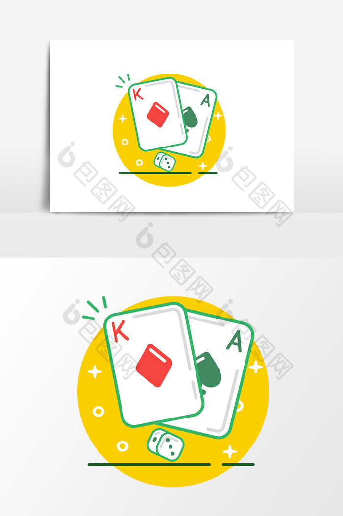 卡通扑克牌设计元素