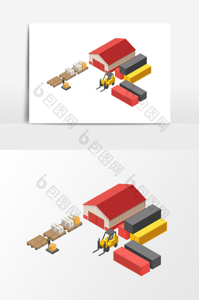 卡通货物站设计元素