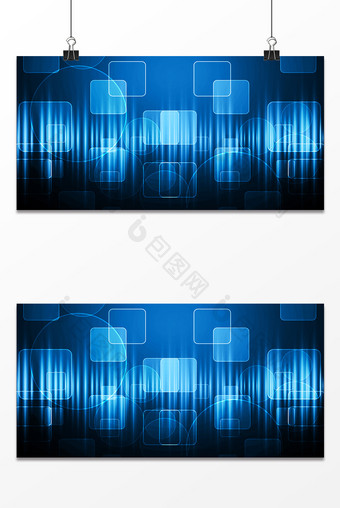 高级黑科技蓝波动方块科技背景图片
