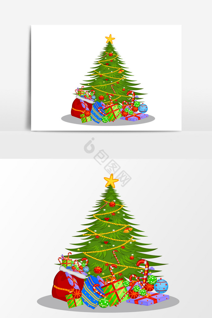 圣诞树装饰礼物图片