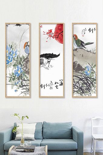 三联典雅创意植物花卉居家装饰画图片