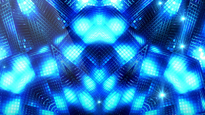 蓝色几何动态舞台背景LED背景
