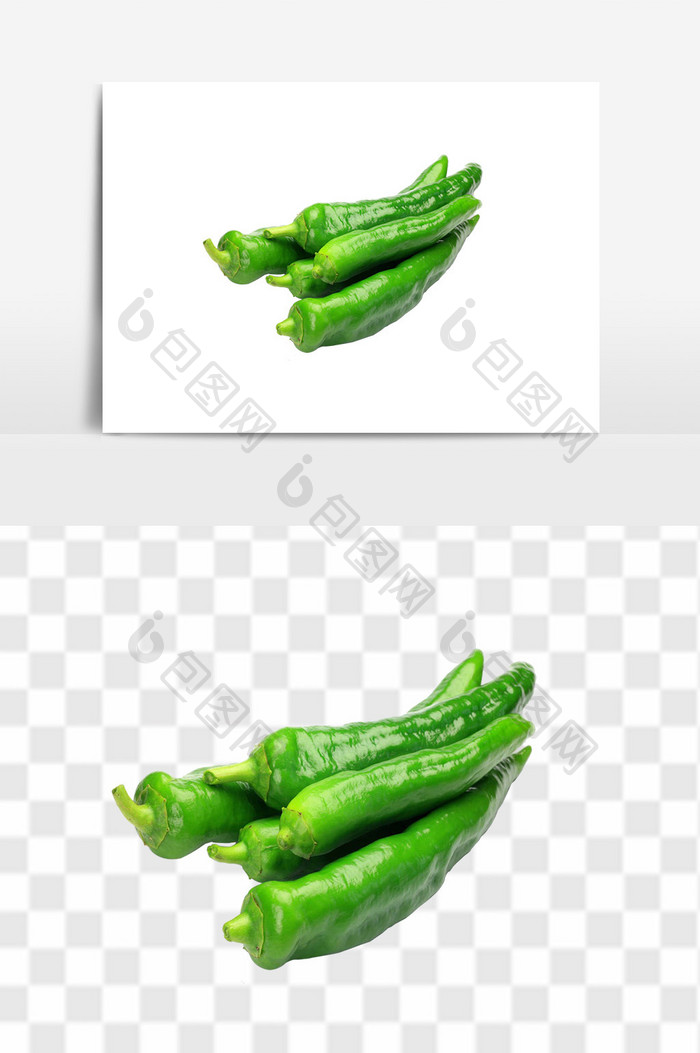 绿色蔬菜辣椒配料