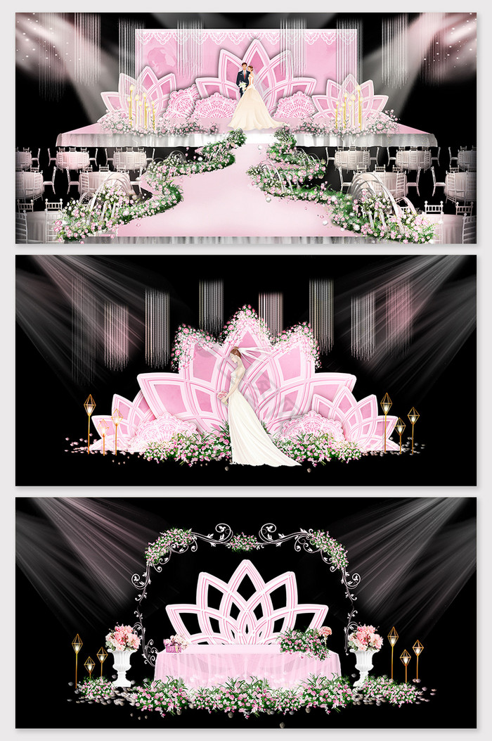 简约花朵粉色婚礼效果图图片