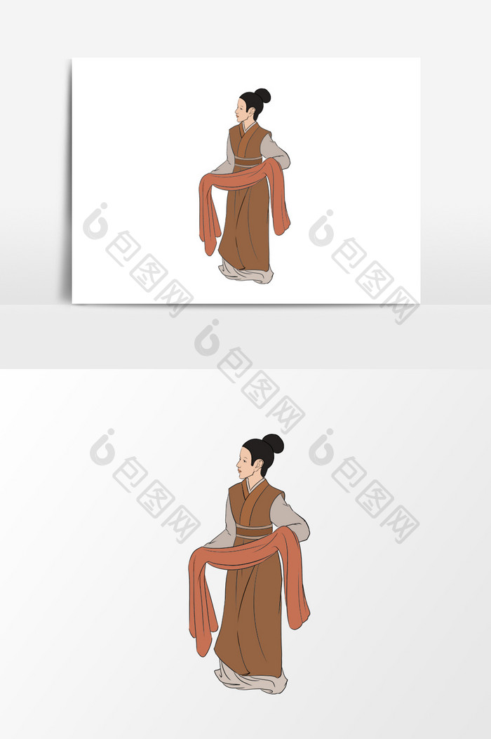 中国古代买布女子形象元素