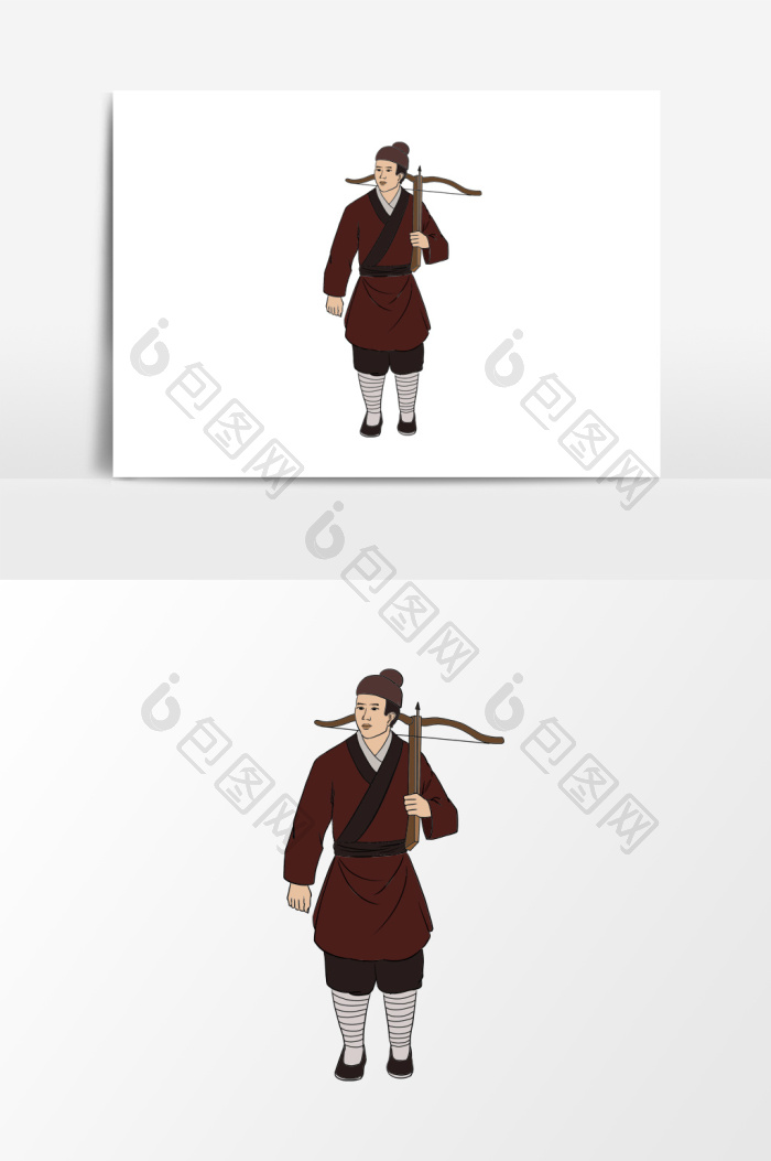 中国古代弩兵形象png下载-包图网