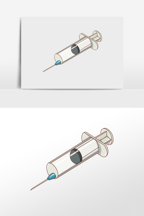 手绘医疗注射器元素