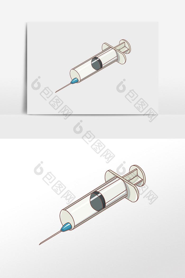 手绘医疗注射器元素