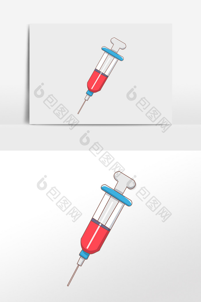 手绘抽血针管医疗元素