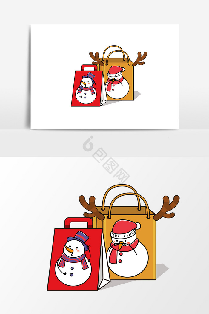 圣诞节雪人包装盒图片