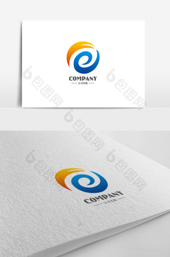 科技E字母标志logo设计图片