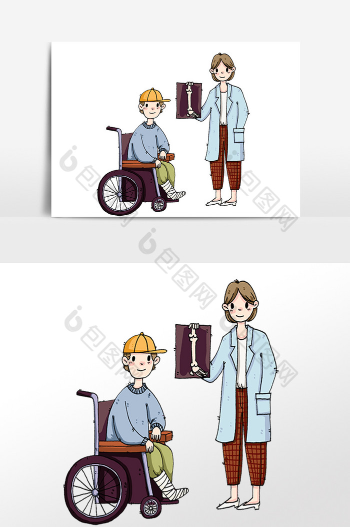 骨折坐轮椅病人医疗图片图片