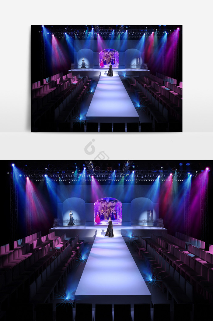 模特舞台设计时装T台3d模型效果图图片
