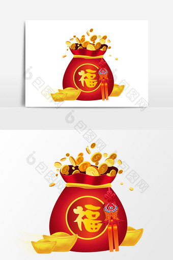 中国风福袋元素设计图片