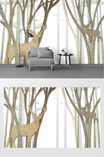 白鹿壁纸素材 包图网