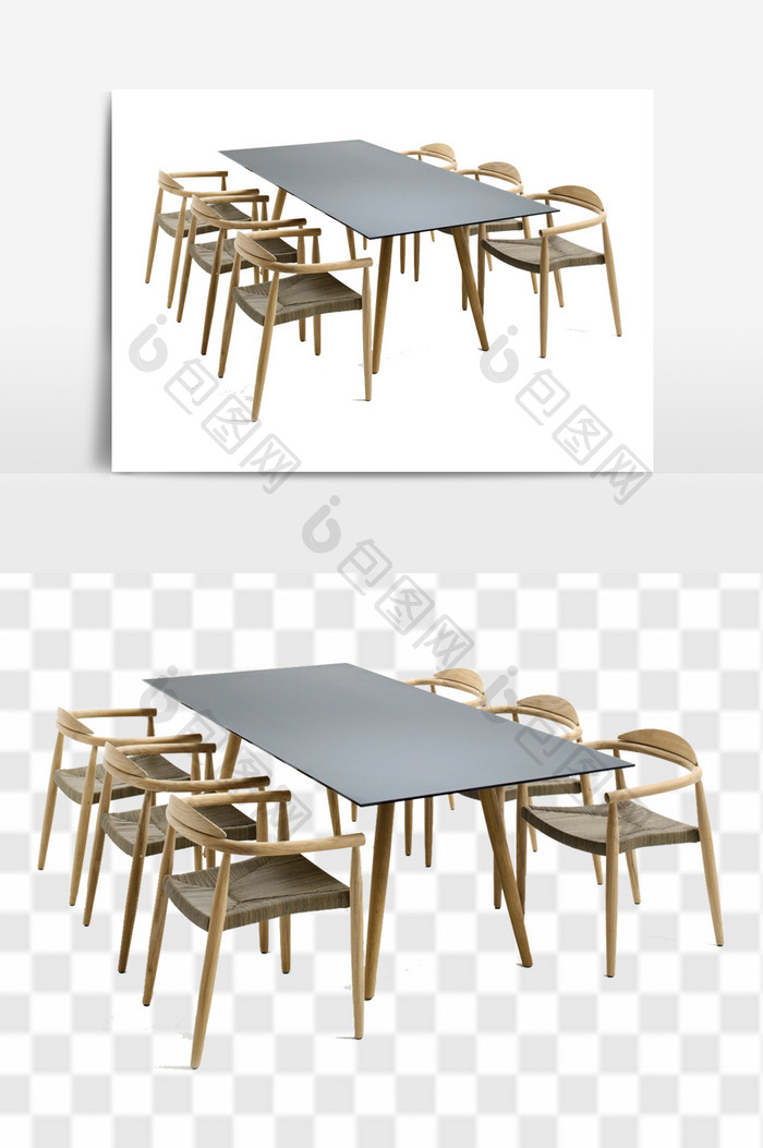 浅色众多桌凳家具元素