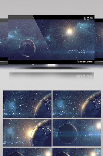 宇宙地球主题标题字幕开场序列AE模板图片