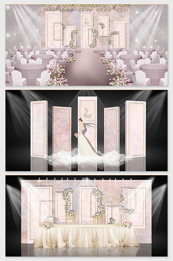 现代粉色简约欧式婚礼效果图图片