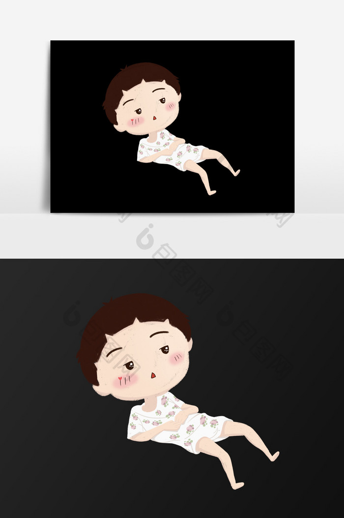 包图 插画 卡通漫画 【psd】 手绘慵懒躺人插画 所属分类: 插画 文件