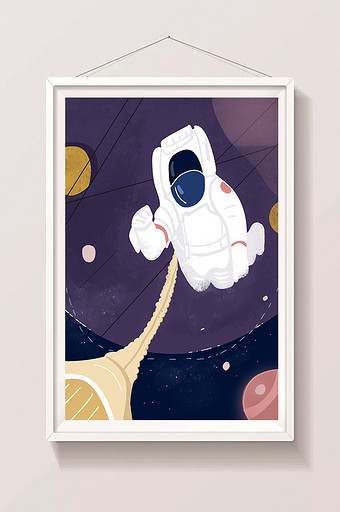 深邃太空航空探险插画图片