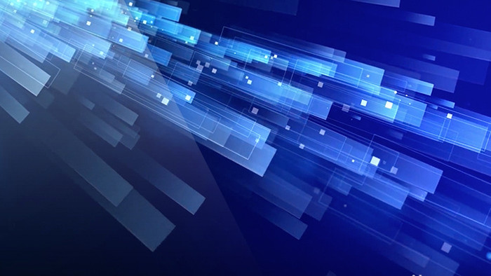 炫酷蓝色粒子光带展示科技互联网背景素材