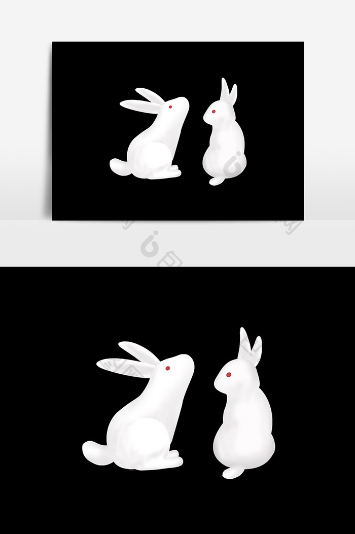 卡通可爱兔子设计元素