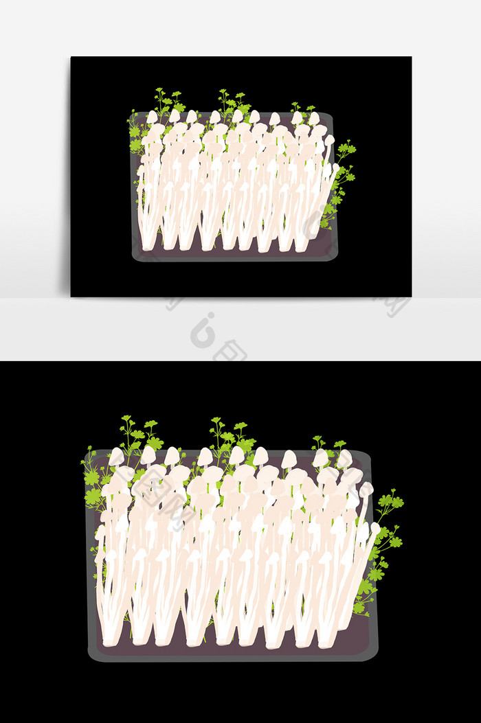 手绘中国食物金针菇设计元素