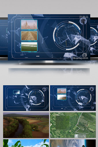 科技特效标志跟踪遥感农业应用图片
