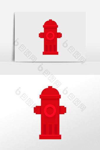手绘消防工具红色消防栓元素图片