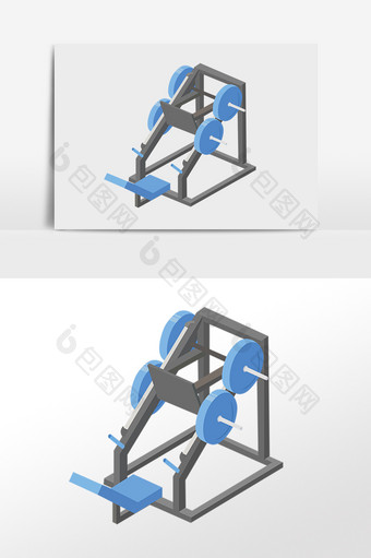手绘健身器材杠铃器材素材图片