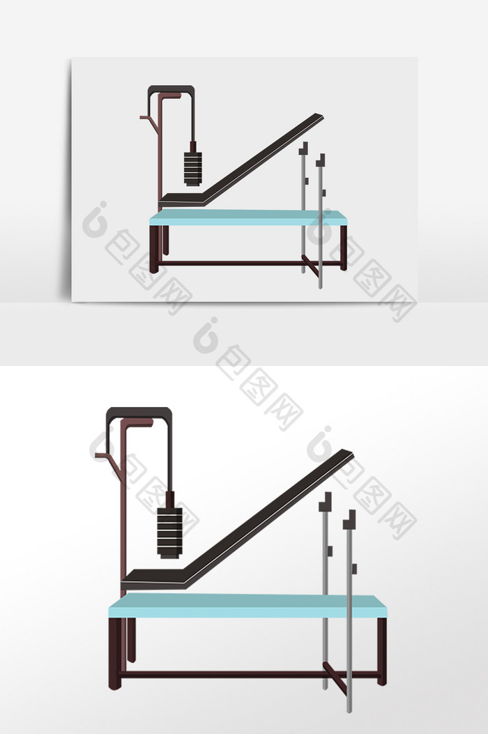手绘运动健身器材素材
