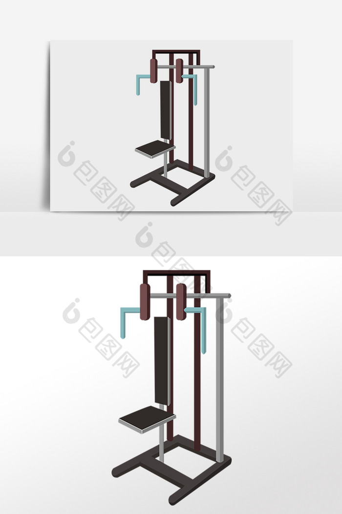 手绘健身房训练器素材