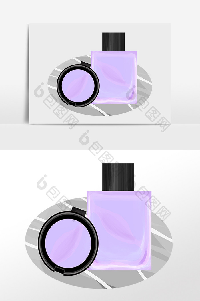 手绘紫色香水素材
