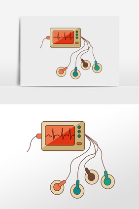 手绘医疗心电图素材