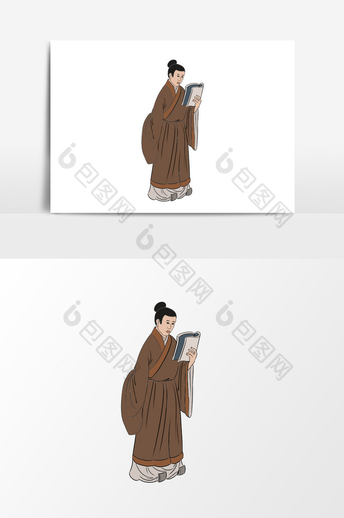 中国古代书生形象png下载-包图网