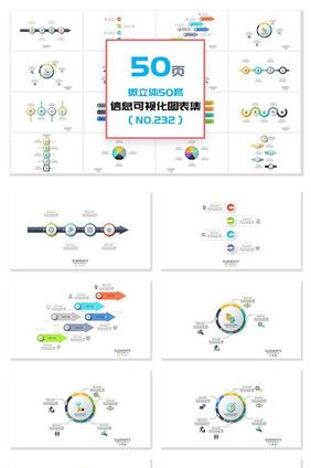 50页微立体信息可视化PPT图表