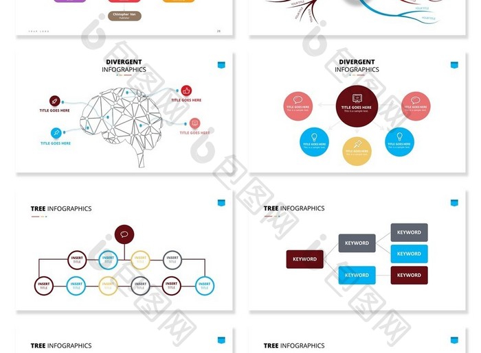 40页思维导图信息可视化PPT图表