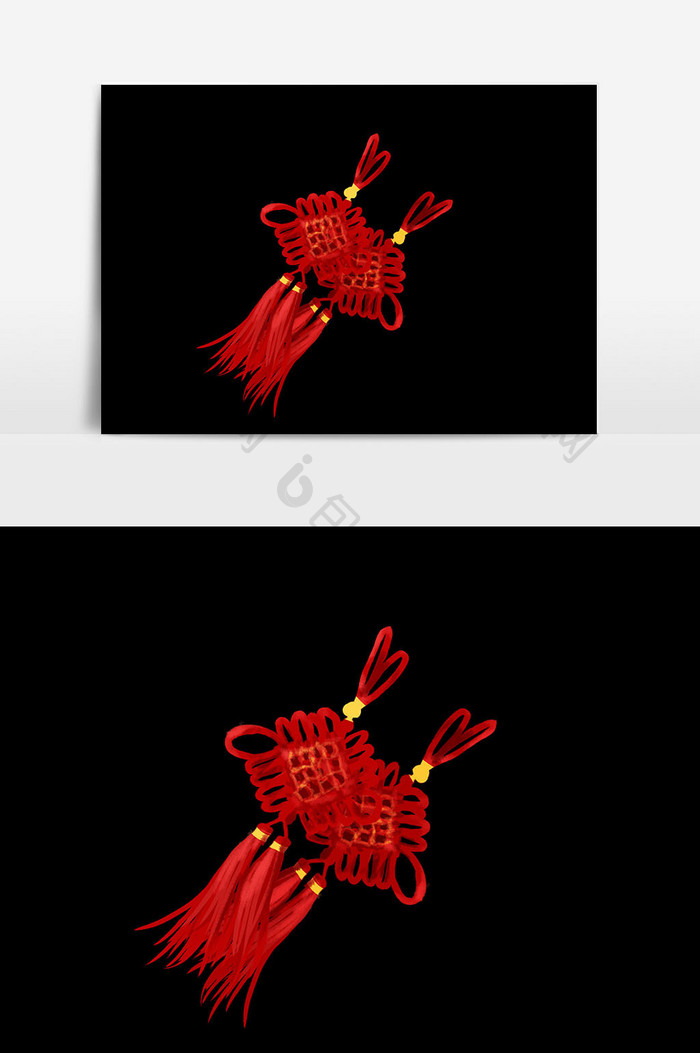 手绘中国结元素素材