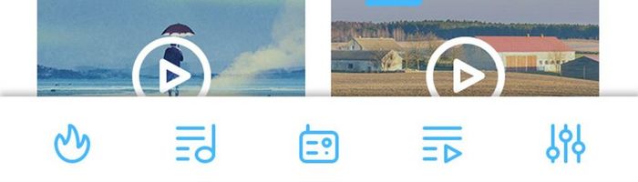 蓝色简约音乐播放器app首页移动界面