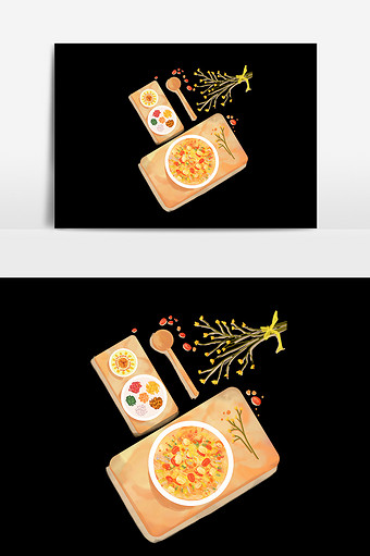 腊八粥传统美食插画图片