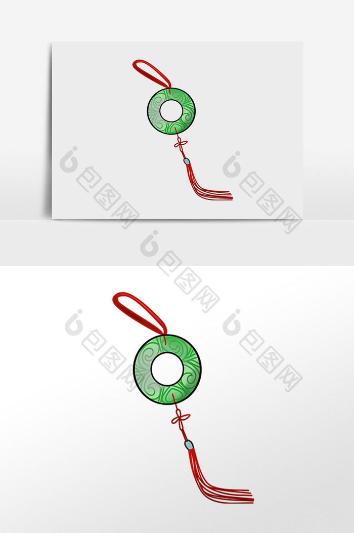 卡通古代玉佩素材